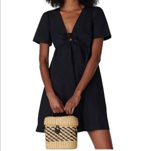 Madewell Tie-Front Mini Dress in Black size 8